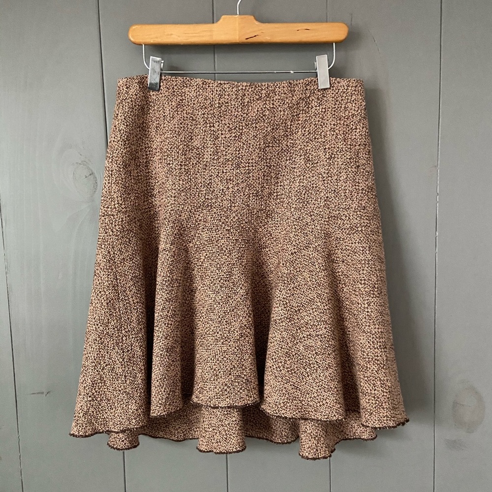 Gap Tan/Pink Tweed Pleated Skirt